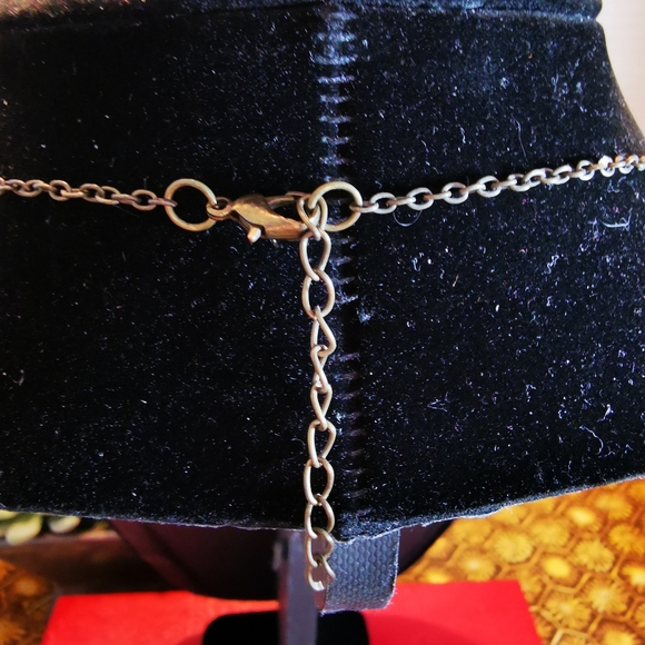 Antiqued Bronze Tone Chunky Peacock Feather Necklace - Picture 9 of 16